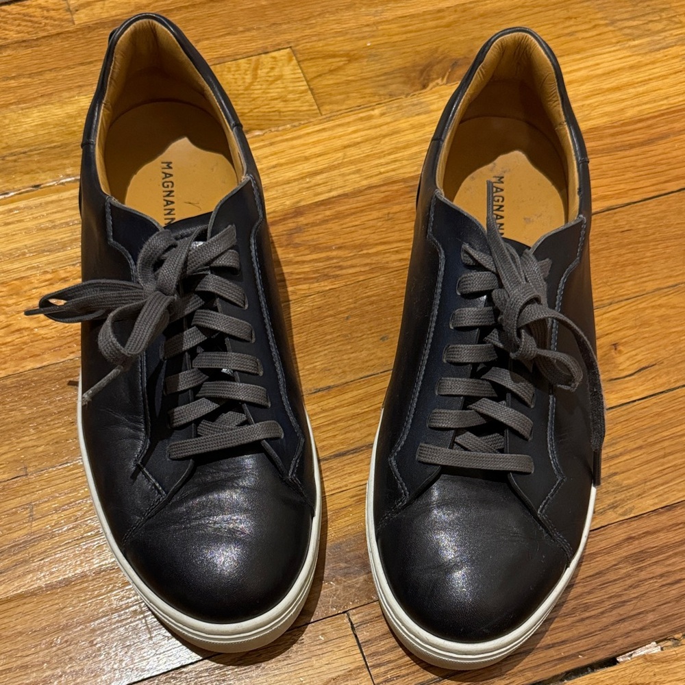 Magnanni Black & Blue Leather Men's Shoes
